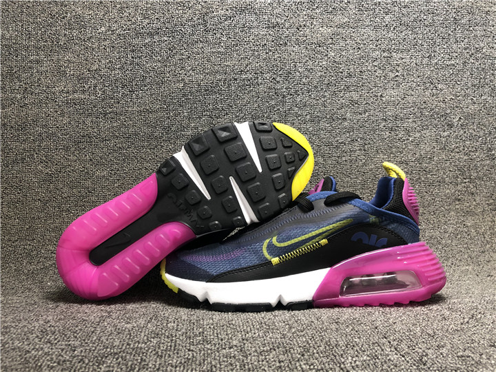 Women Nike Air Max 2090 Black Blue Peach Yellow Shoes - Click Image to Close